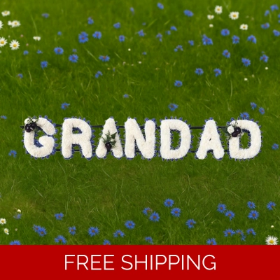 "Grandad Funeral Tribute – Artificial Letter Flowers"
